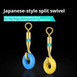 Anillo de anzuelos de pesca giratorio abierto, 10 Uds./30 Uds., con juntas tóricas de goma de colores absorbentes de golpes, accesorios de pesca de aleación de titanio