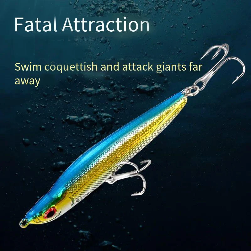 Equipo de pesca PD Pencil Road Runner, cebo de fundición larga, Warbler simulado, cebo falso de rayas blancas - imagen 3