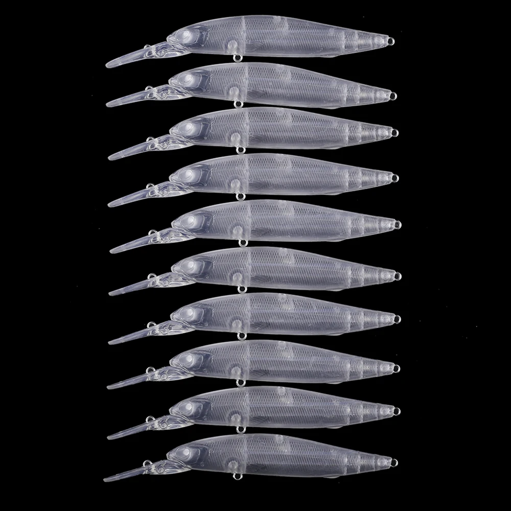 Chan'sHuang-Cebo en blanco sin pintar de 10 piezas, sistema de peso especial, piscardo de fundición larga flotante, señuelo de pesca Artificial hecho a mano - imagen 5