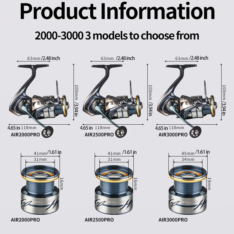 Carrete de pesca DEUKIO sin óxido y suave 5,2: 1, cuerpo principal ultraligero de fibra de carbono, rueda giratoria de potencia máxima de 8Kg, bobina de pesca - imagen 5