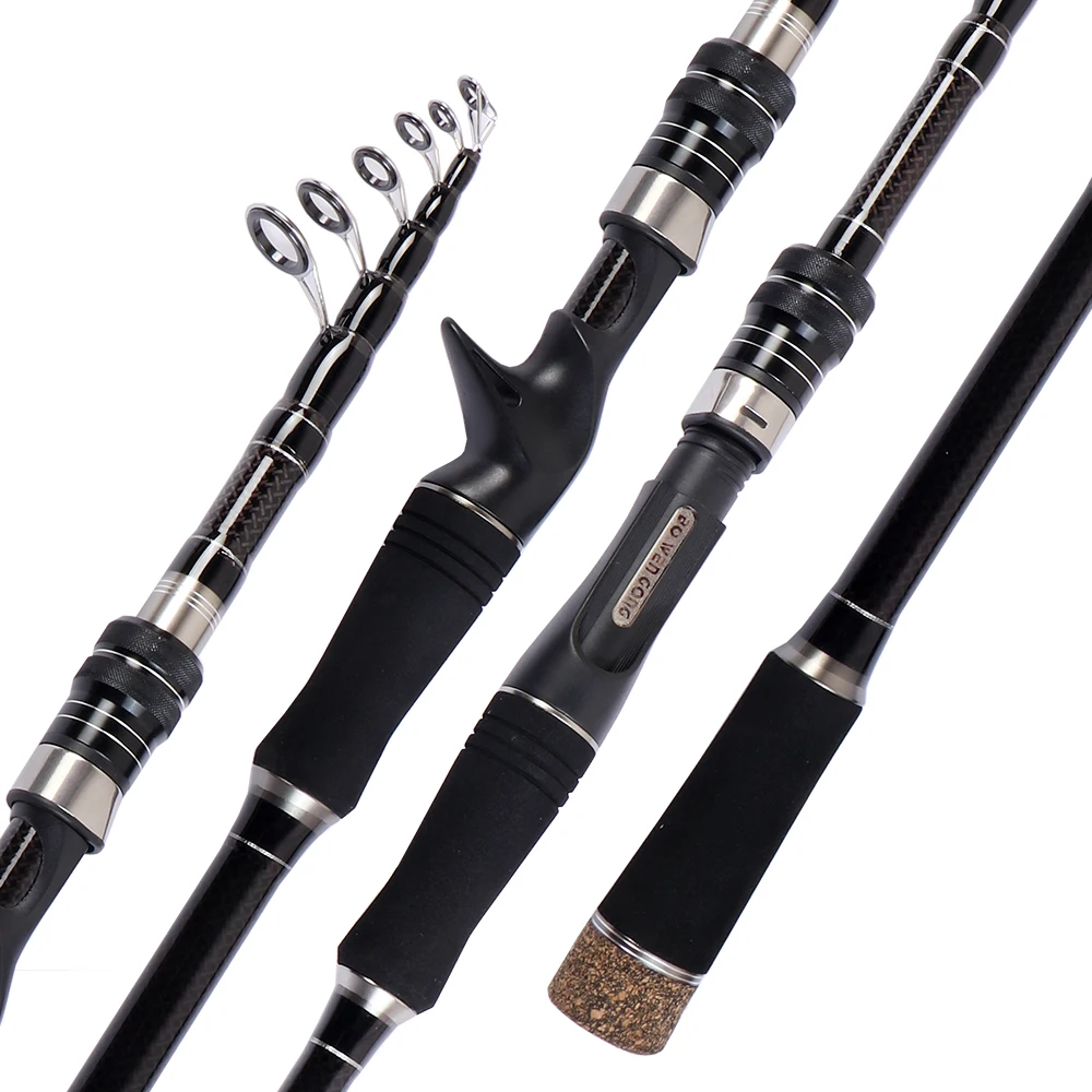 Caña de pescar de fundición a tierra, vara de señuelo sensible, giratoria, potencia MH, telescópica de alto carbono, ligera, 1,8 M-3M - imagen 5