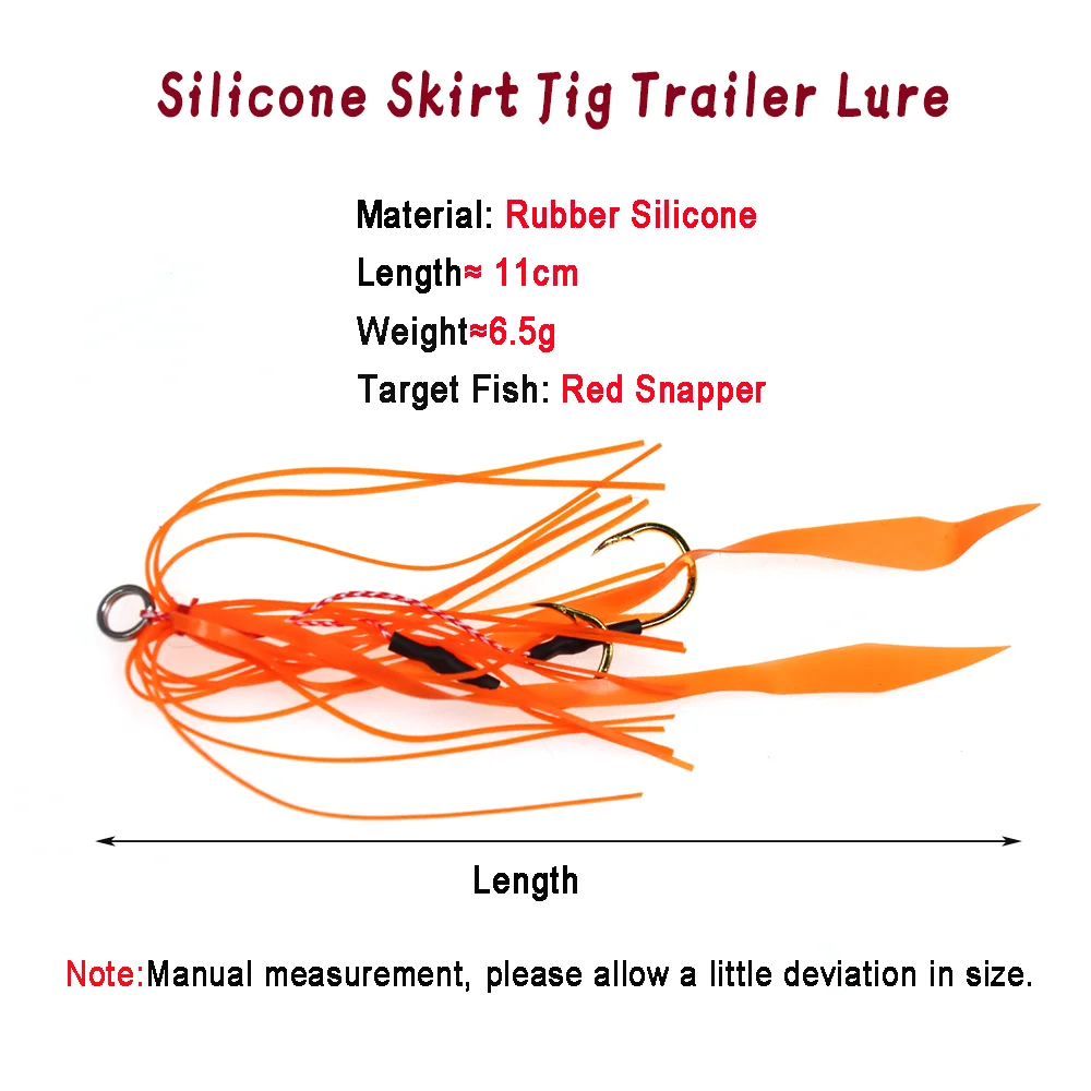 LIONRIVER-Conjunto de señuelo de remolque de pesca, conjunto de 8 piezas de falda de goma de silicona, anzuelo de plantilla, cebo de pulpo para agua salada - imagen 2