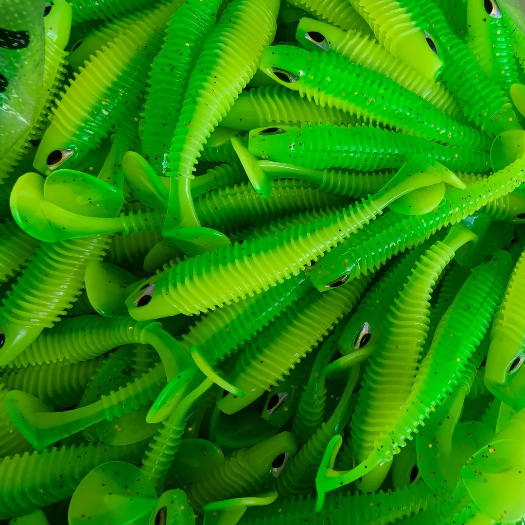 10 Uds. Señuelos blandos grandes 6,5 cm 7,5 cm 10,5 cm cola en T gusano Pesca de carpa Swimbait equipo cebo de silicona - imagen 2