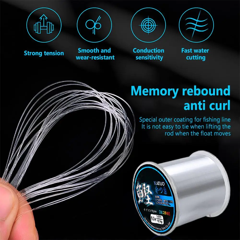 Sedal de pesca con señuelo de 500m, sedal de nailon transparente superfuerte, aparejos de pesca para agua de mar, accesorios de pesca de agua dulce, envío directo - imagen 2