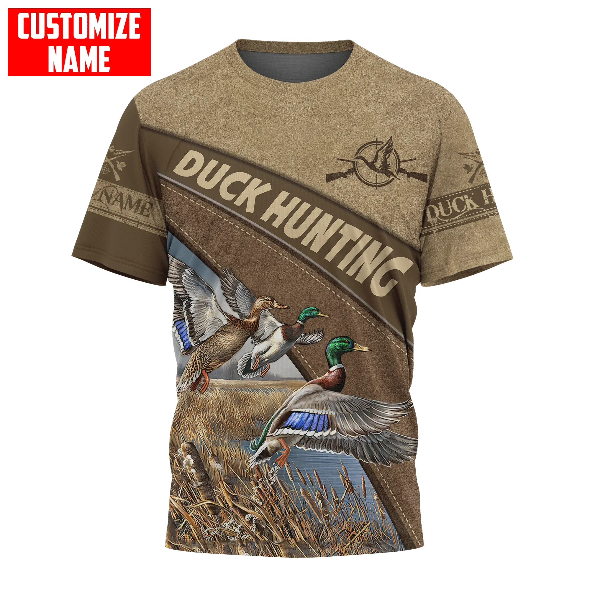 Camiseta personalizada con nombre de caza de pato en 3D completamente estampada para hombre, camiseta fresca de verano Unisex de manga corta, camisetas informales TX255 - imagen 4