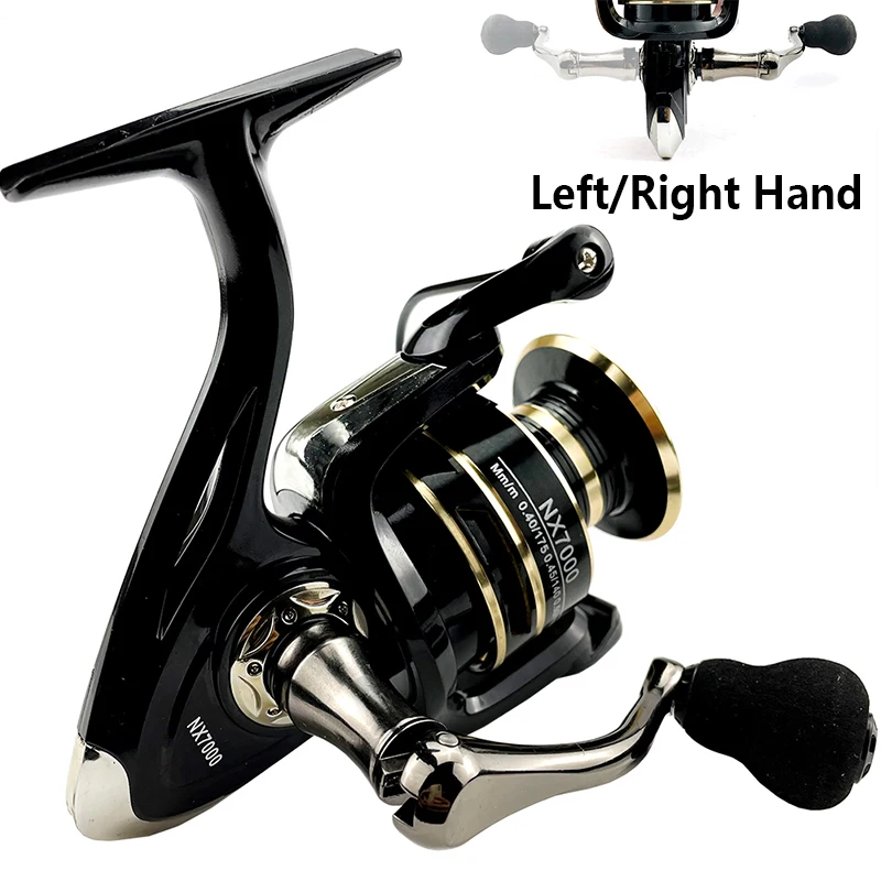 Carrete de Metal ultraligero carrete de pesca giratorio serie 2000-7000 sistema de arrastre 8KG 5,2: 1 relación de engranaje aparejos de pesca de sal/agua dulce