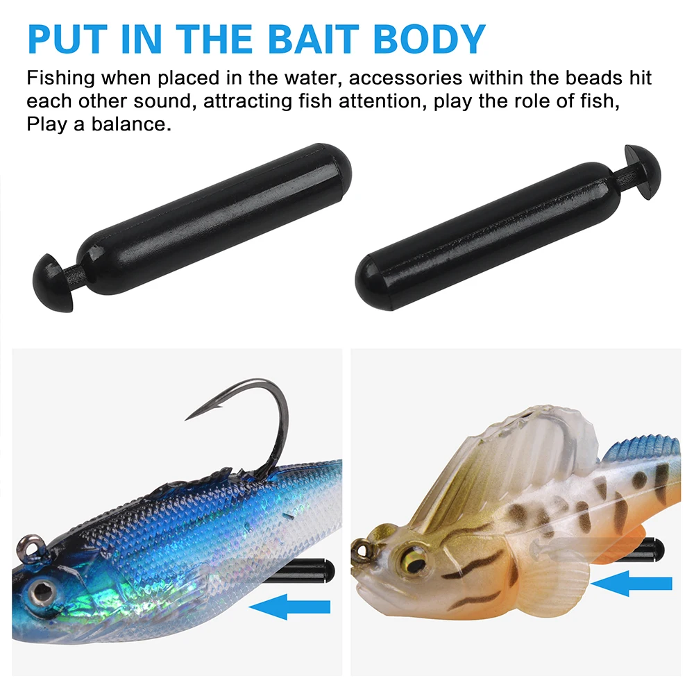 Sonajeros de pesca con forma de gusano, señuelo de plástico, tubo de inserción, Bola de Metal, atracción, atado de moscas, 30 unidades - imagen 5