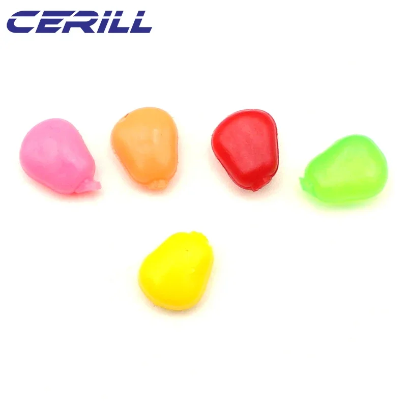 Ceril-cebo de maíz de silicona flotante, cebo de pesca suave, gusano Artificial, carpa, Swimbait falso, olor a crema, 1cm, 0,4g, 50 unids/lote por bolsa - imagen 5