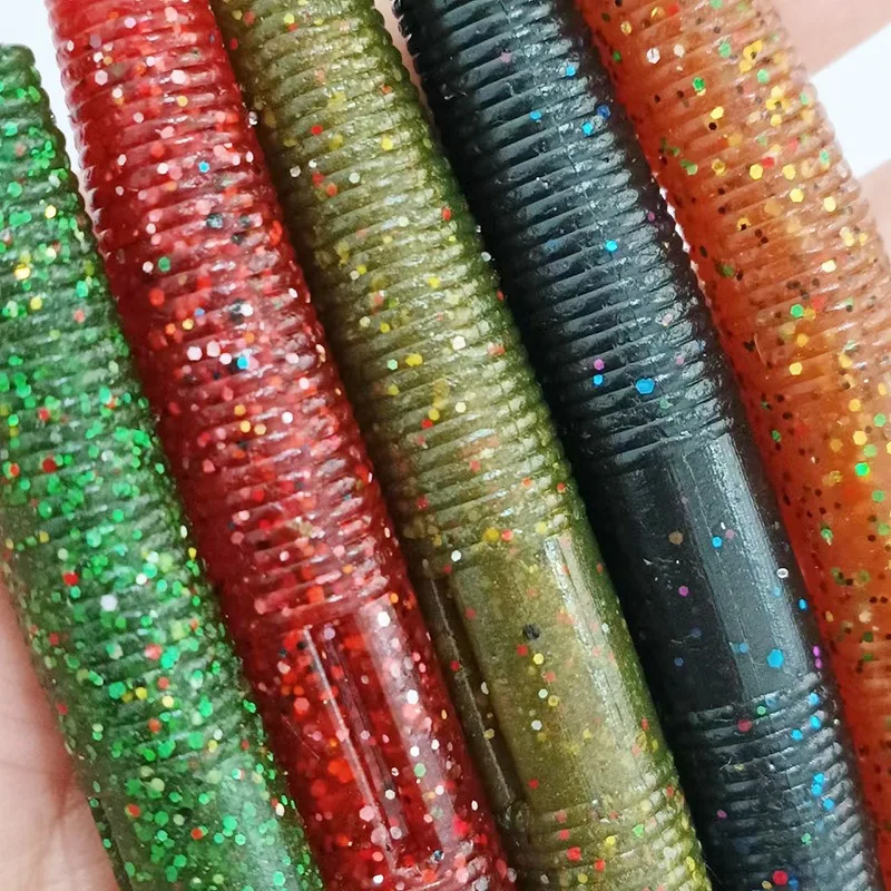 10 Uds. De cebo suave de gusano de 10cm y 14cm, olor a sal de lombriz, infusión de residuos realistas, señuelo de gusano de fideos suaves de alta elasticidad duradero - imagen 4