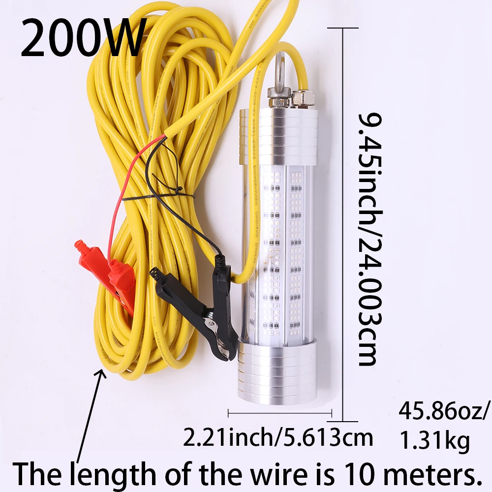 Luz Subacuática 200W 12V Pesca - Cable 10m Verde Blanco - imagen 3