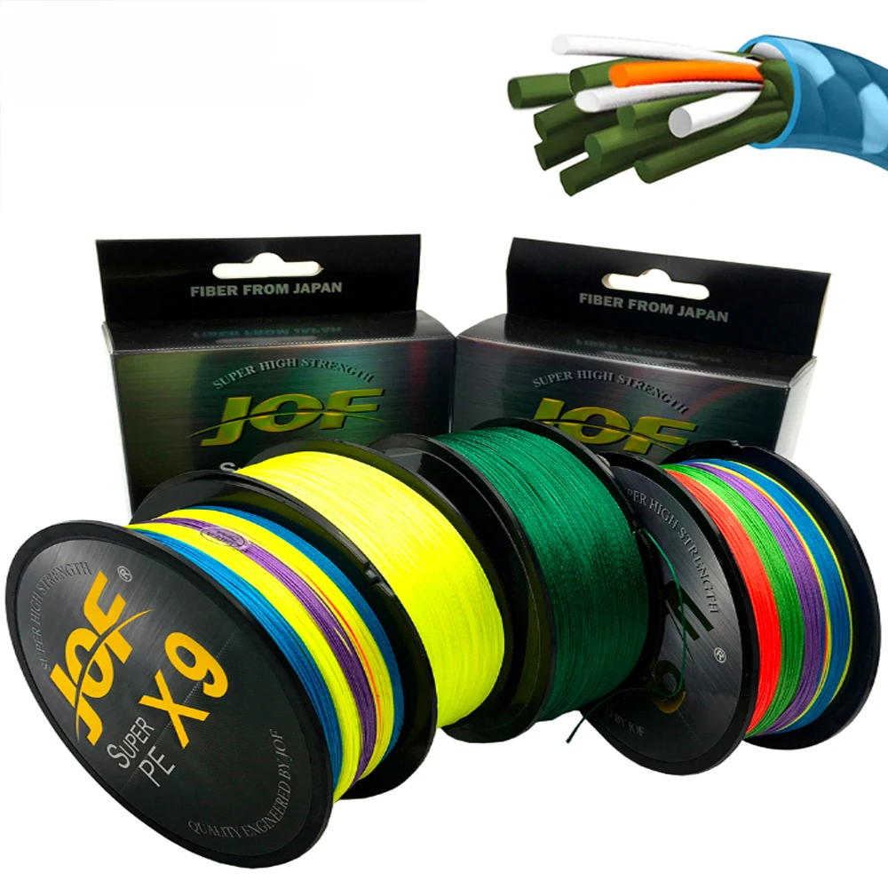 JOF-sedal de Pesca trenzado de 9 hebras, multifilamento de 500M, 300M, 100M, para Pesca de carpa, multifunción, PE, para Pesca de 20-80LB - imagen 2