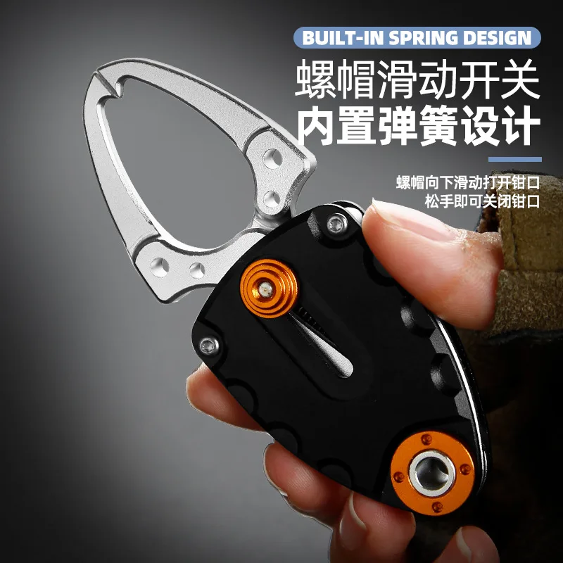 DNDYUJU-empuñadura de pesca con cerradura portátil para exteriores, Clip de labio de pescado, pinza plegable, peso ultraligero con cuerda de retención, aparejos de pesca - imagen 3