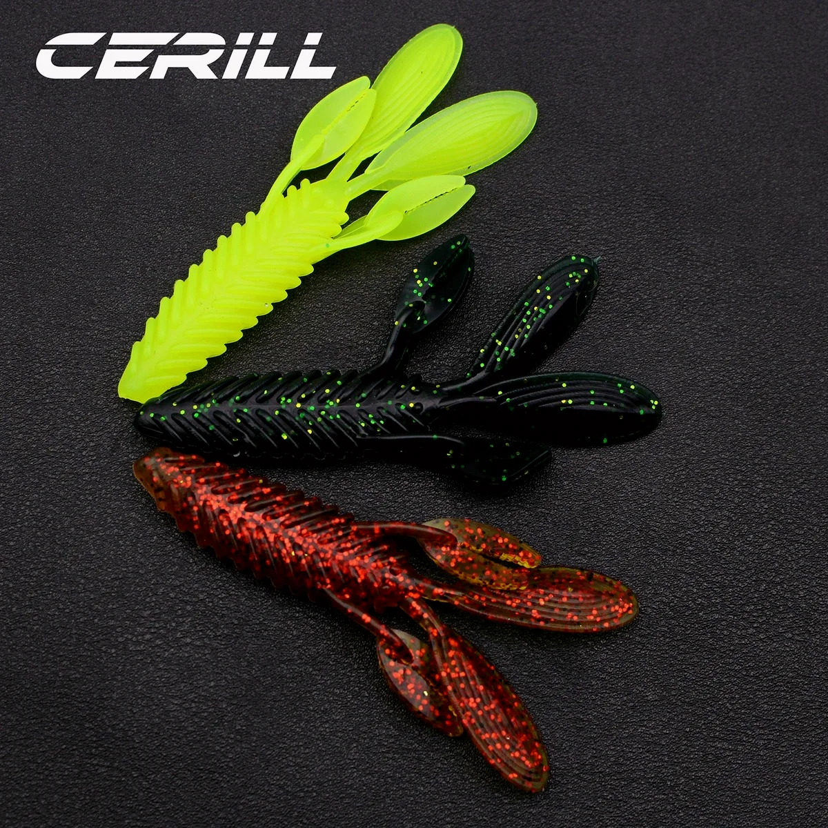 Ceril-señuelo de pesca suave con garra de camarón, cebo de gusano, Swimbait de silicona, langosta, carpa de goma, Lucio, Jigging, aparejos Wobbler, 5 piezas - imagen 2