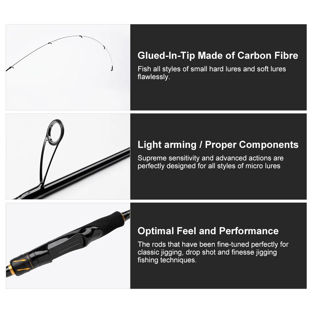 Caña de pescar NOEBY Light Jig 1,98 m 2,13 m 2,29 m señuelo 2-18g caña de pescar rápida ultraligera de carbono para perca cañas de pescar de trucha - imagen 5