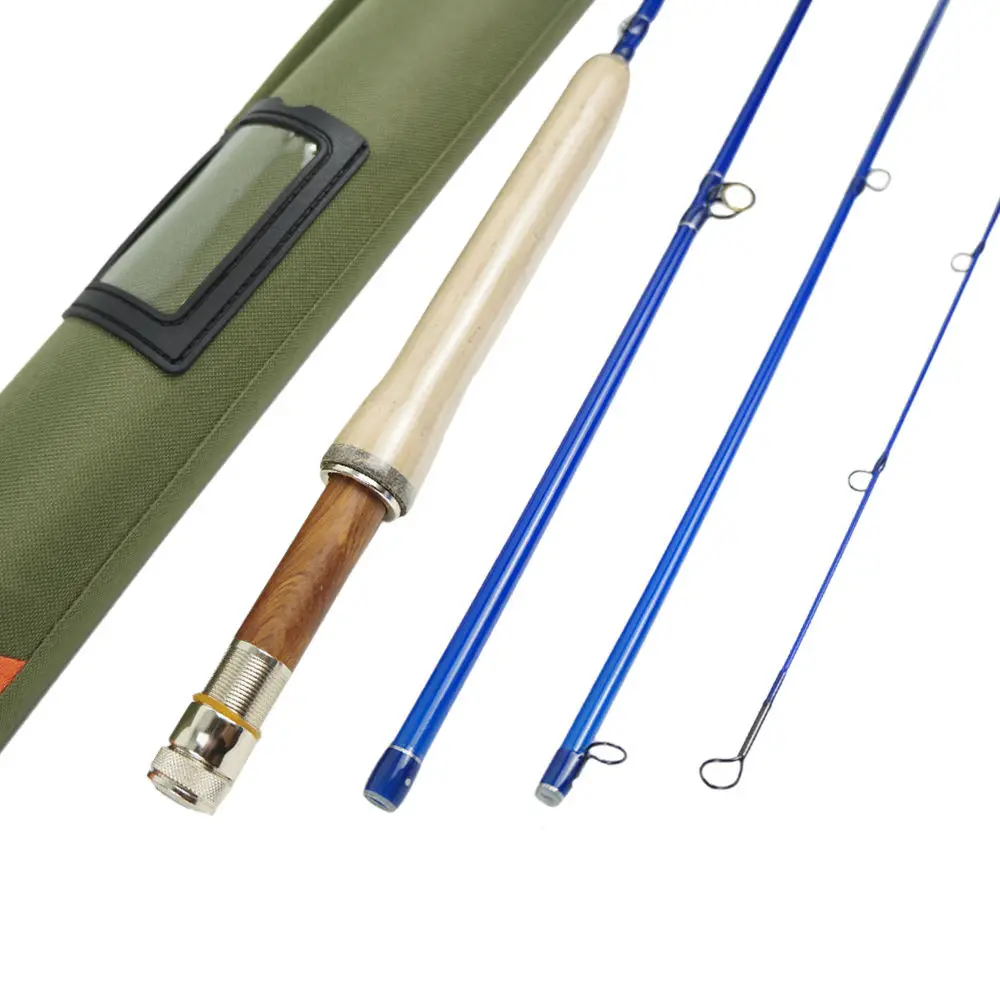 Aventik-caña de pescar con mosca de fibra de vidrio, 3 colores, 6 '7 ''7' 8'' 8 '1', Ultra media, de acción rápida, 4 secciones, rojo, azul, blanco, L - imagen 5