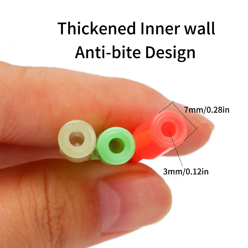 Lionriver-Tubo de aparejo brillante para pesca en agua salada, Protector de línea de gancho engrosado, aparejos de Terminal luminosos, 3 colores, 2,83 pulgadas - imagen 4