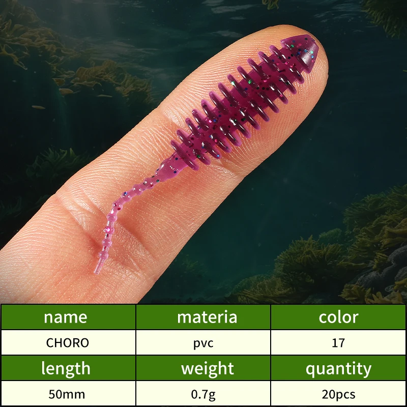 Supercontinent CHORO cola de cebo suave pequeña 50mm Pesca Artificial Leurre Souple Señuelos de Pesca - imagen 3