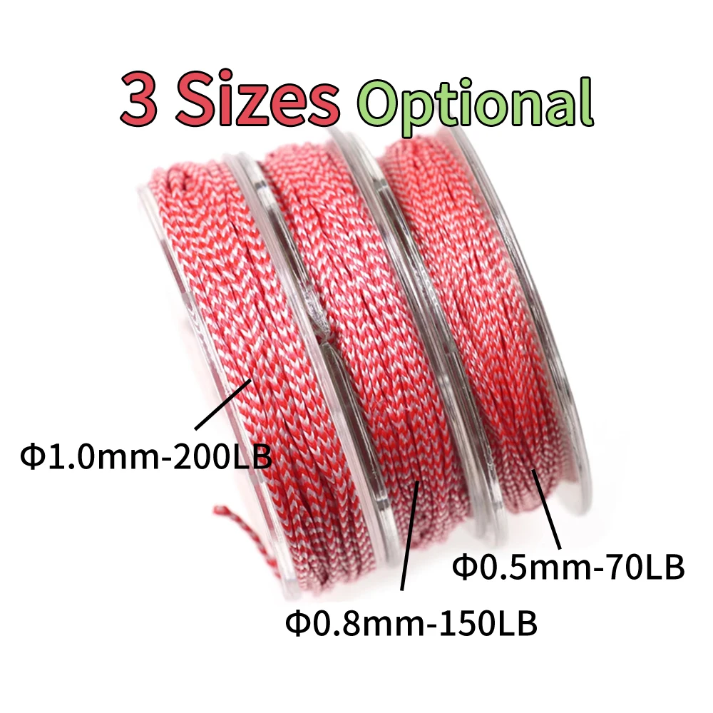 Elllv-anzuelos de asistencia trenzados de 8 hebras, línea de anzuelos de pesca en agua salada, señuelo de arrastre artesanal, 10M por rollo, 70lb-200lb - imagen 3