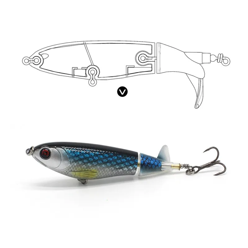 Lua Bait VIB Propellers Tractor Señuelo Superficie con Ojos 3D - imagen 5