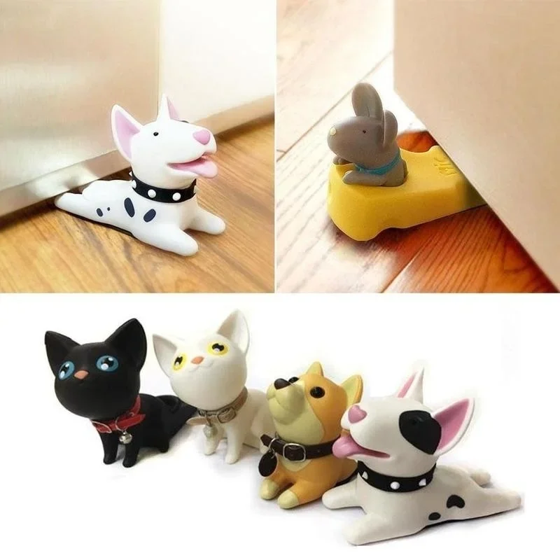 Tope de puerta de goma infantil – Diseño perros y ratones - imagen 3