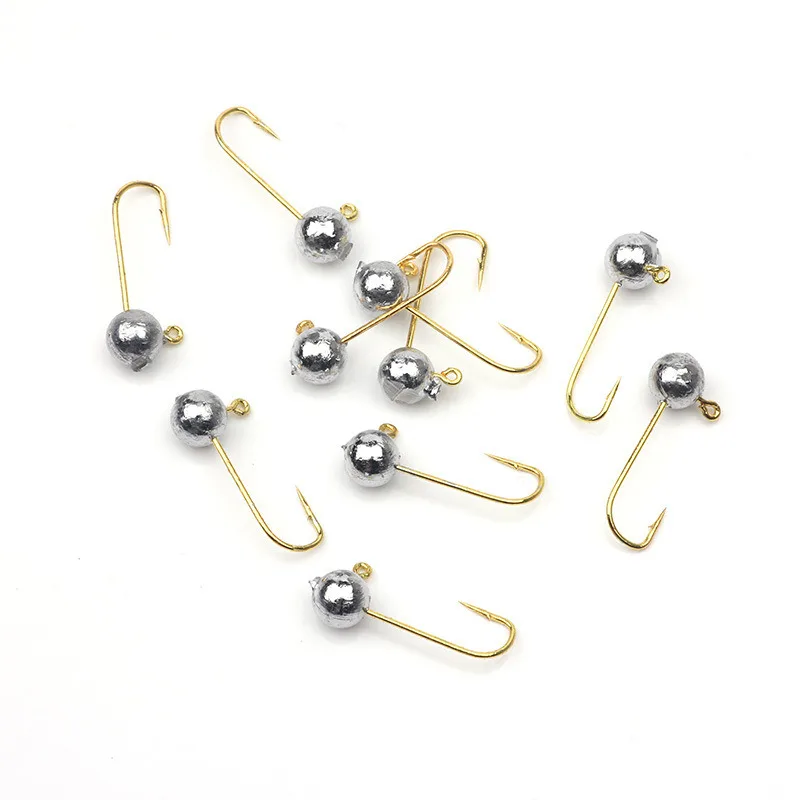 10 unids/lote Micro anzuelo de pesca con cabeza de anzuelo 1g-5g anzuelo de pesca en hielo Mini anzuelo de manivela señuelo suave aparejos de pesca - imagen 5