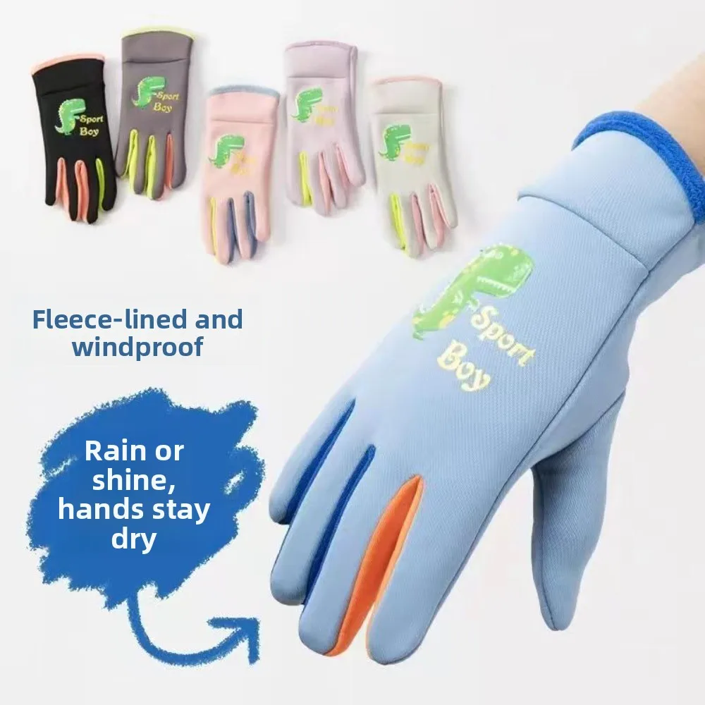 Guantes dinosaurio cálidos reflectantes a prueba de viento niños - imagen 2