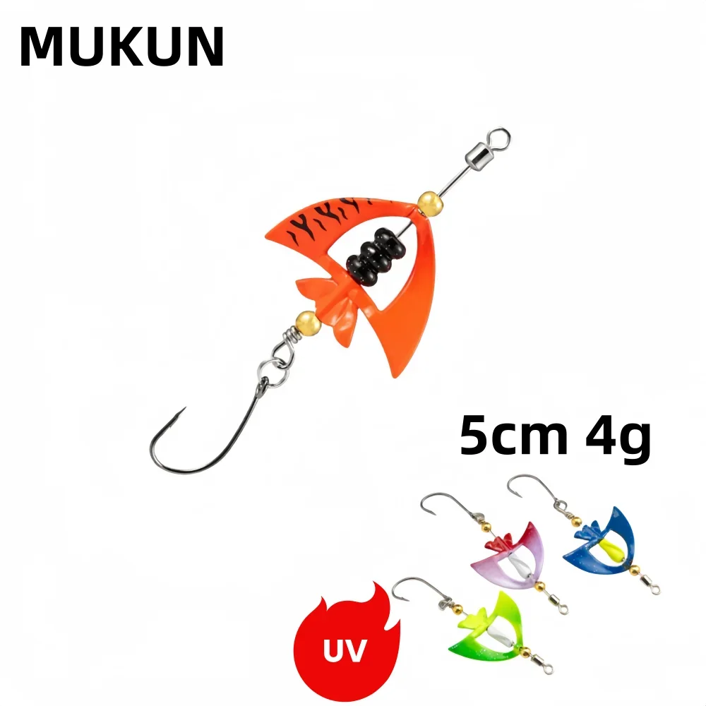 MUKUN 1 Uds 4g cebo giratorio cuchara de Metal Señuelos de Pesca UV Spinnerbait perca trucha cuchara giratoria cebo duro giratorio - imagen 2