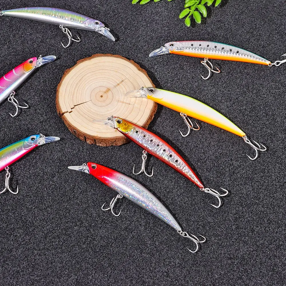 Crankbaits de fundición larga multicolor para pesca en el mar – Se hunden, para pececillos - imagen 4