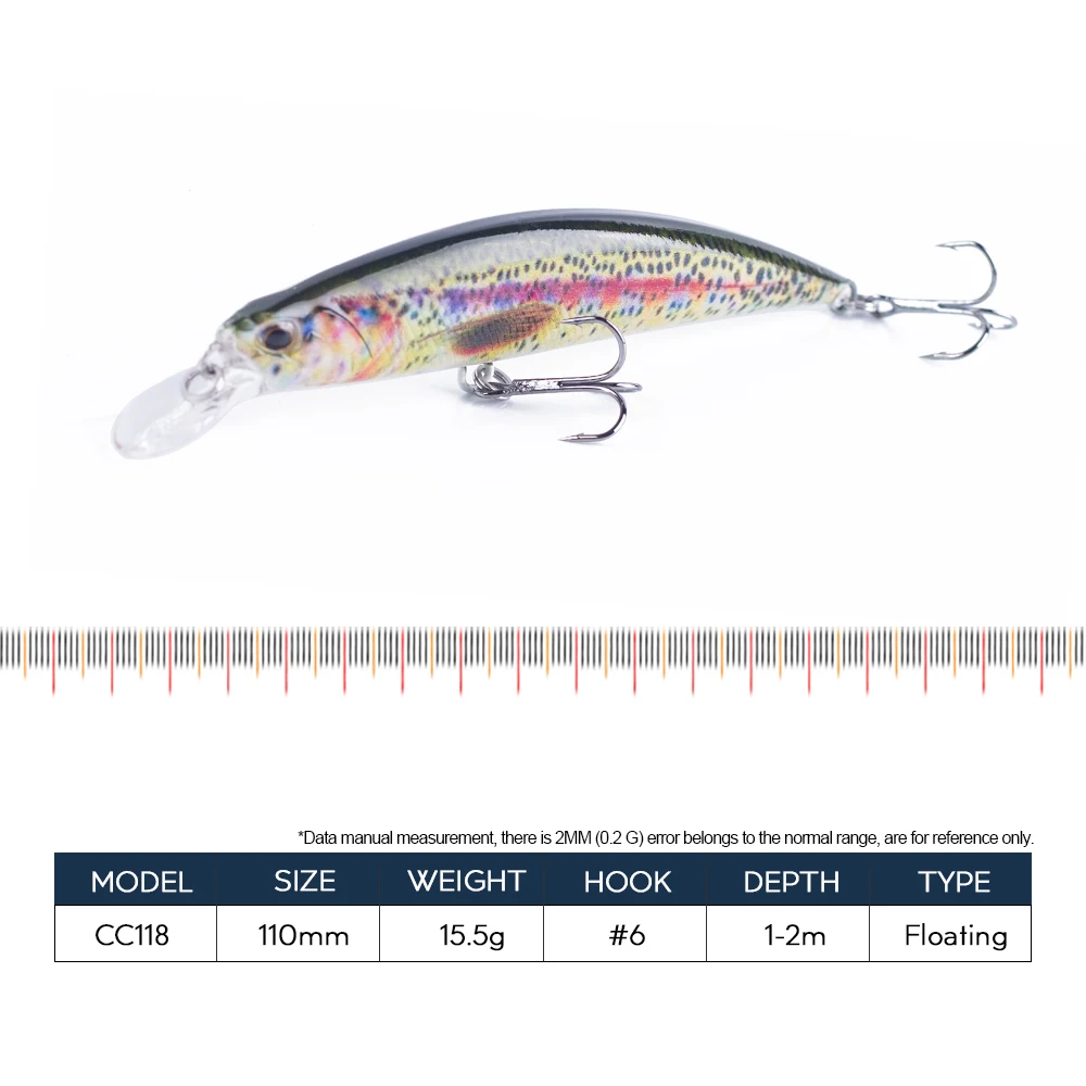Hanlin-Cebo de lápiz Topwater Swimbaits flotantes de plástico, cuerpo duro, pececillo, sonajero, bamboleante, señuelo de pesca, aparejos de lubina, 11cm, 15,5g - imagen 2