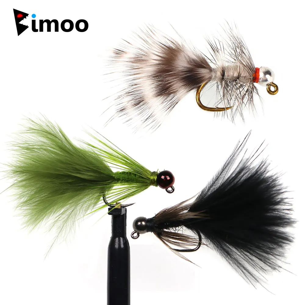 4~8pcs #10 #12 Fast Sinking Jig Bead Barbless Jig Woolly Bugger Streamer Barbed Bugger Tan Jig Nymph Fly Trout Bass Fishing Lure - imagen 2