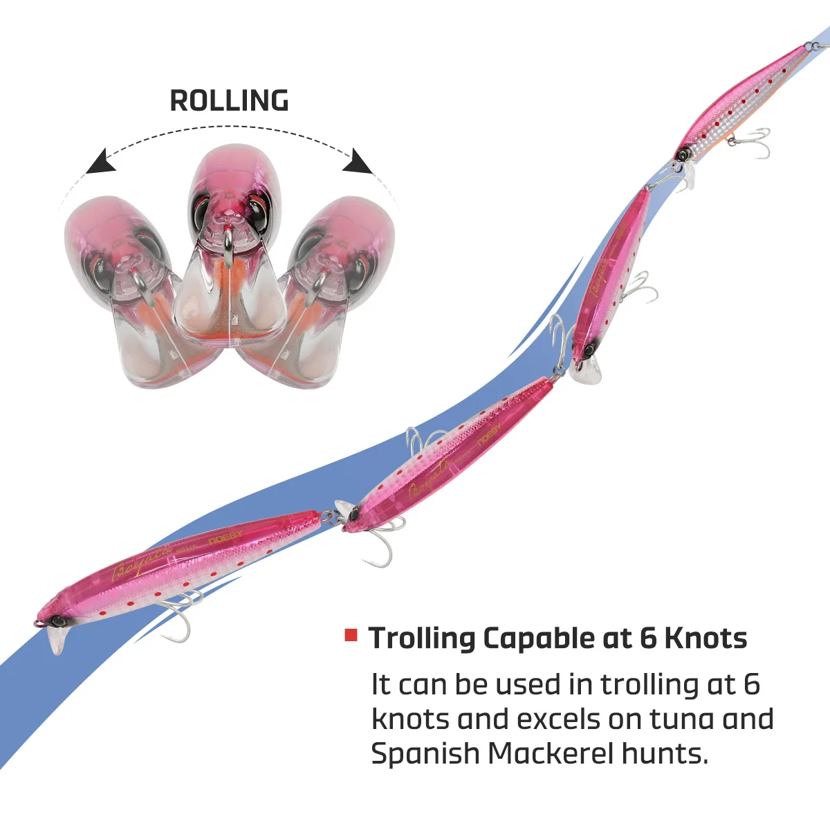 NOEBY pececillo de hundimiento pesado 95mm 42g 95HS Wobbler Shore lanzamiento en alta mar cola amarilla atún agua salada gran juego pesca señuelos duros - imagen 4