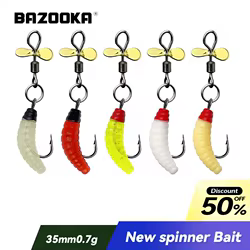 5 uds Bazooka señuelo de pesca carpa hélice gusano Spinner cebo giratorio gusano de comida hoja giratoria lentejuelas biónico Swimbait Pike Bass