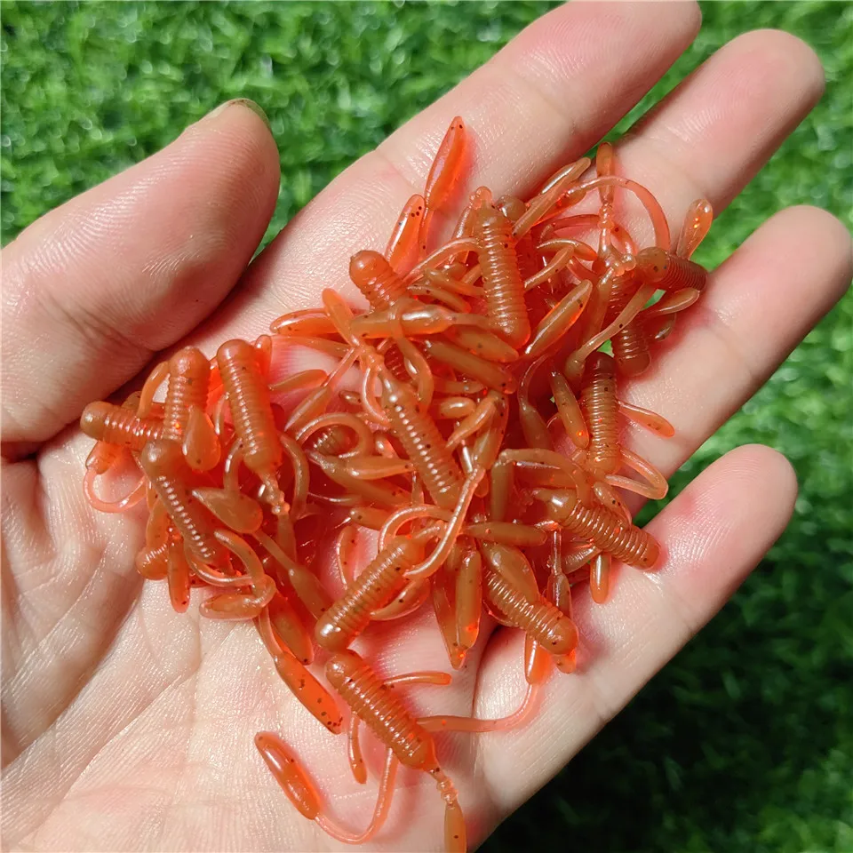 20 piezas-SEÑUELOS blandos de silicona para pesca, Larva, Jigging, Wobblers, 40mm, 0,4g, gusanos artificiales, para Lucio, flotantes, Swimbait - imagen 5