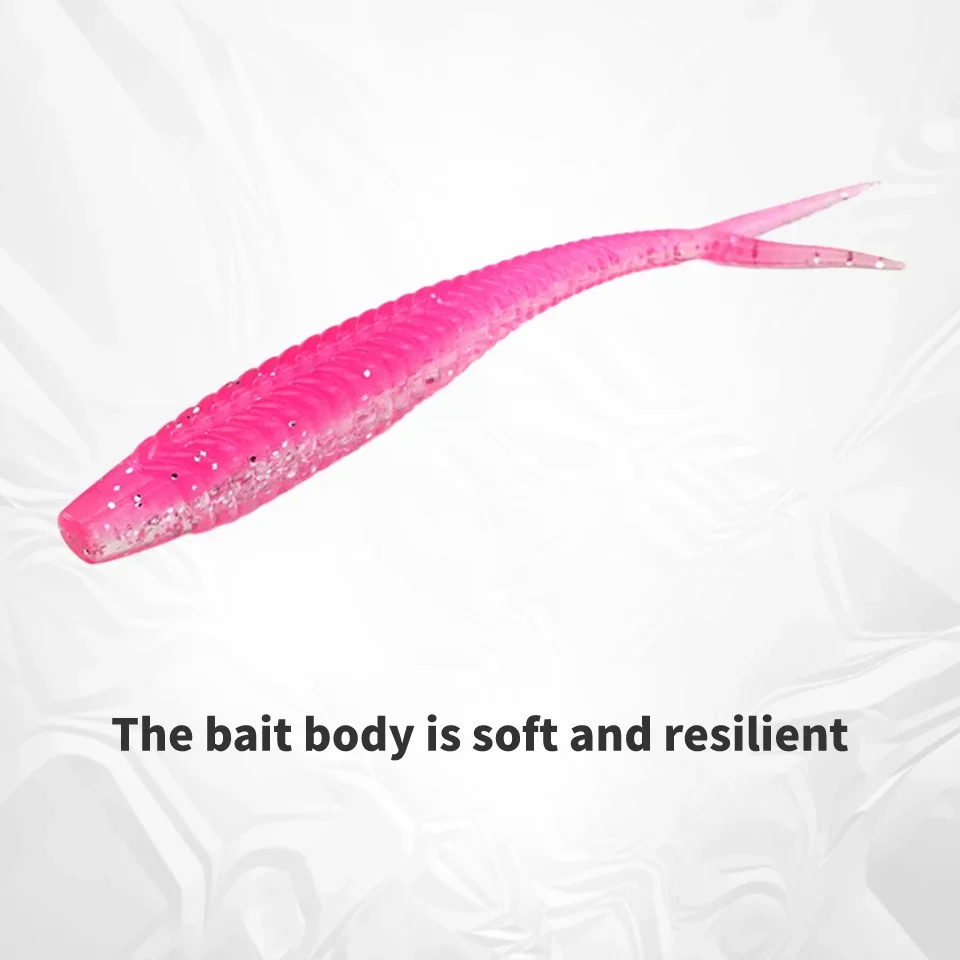 MUKUN-pez de cola de calamar suave pequeño, cebo de carretera, 70mm, 1,8g, lote de 10 Uds. - imagen 3