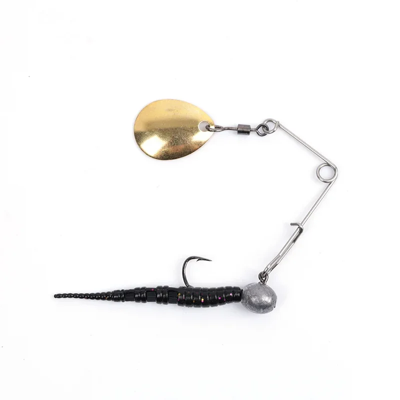 OUTKIT 10 Uds 1,2g Spinner señuelo de Pesca cebo cuchara Swisher Buzzbait Bass Wire cebo Popper Vib Spinnerbait señuelos aparejos de púas Pesca - imagen 3