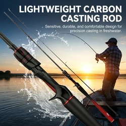 Caña de pesca de carbono doble punta con mango ergonómico