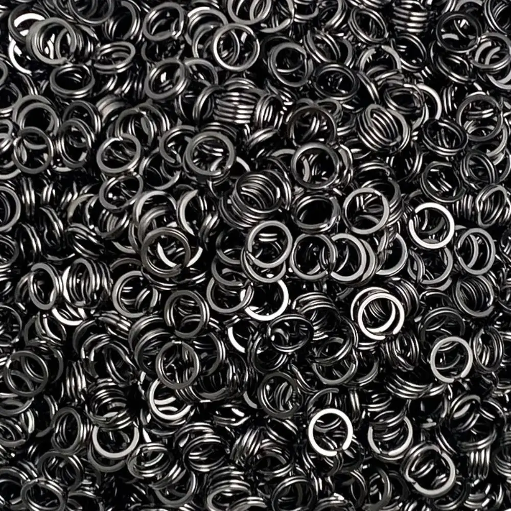 Señuelos de Pesca de acero inoxidable de níquel negro, 100 piezas, anillos divididos para pescado, conector giratorio a presión, herramientas de pesca - imagen 4
