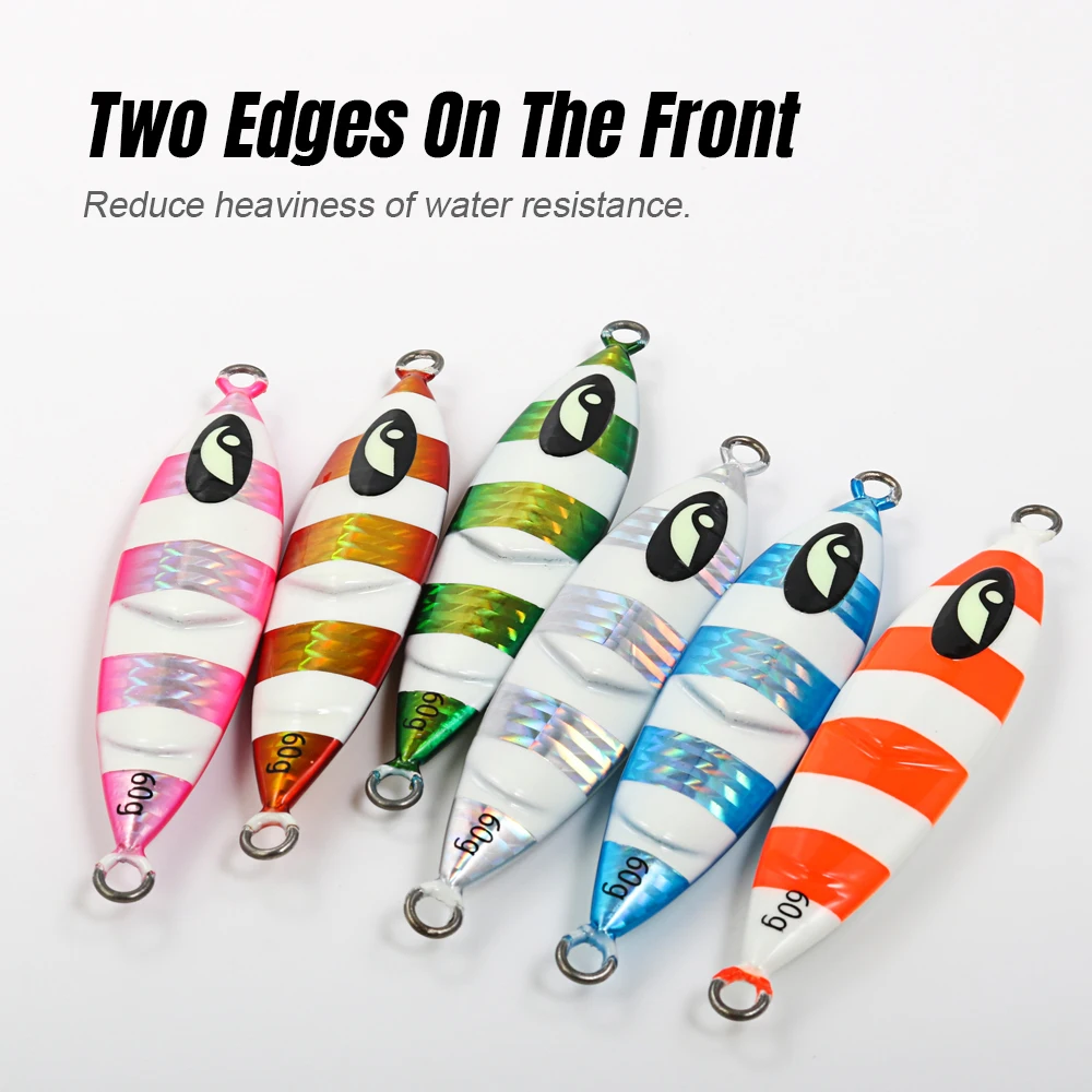 CASTFUN-gabarito de caída lenta, 60g, 80g, 100g, 120g, 150g, señuelo de Jigging lento, plantillas de Metal de agua salada, aparejos de pesca de aguas profundas - imagen 4