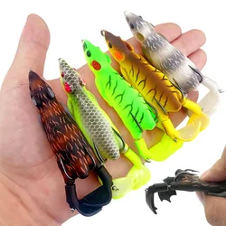 Whopper-señuelo de pesca biónico de 95mm/11,8g, señuelo de pesca de ratón de simulación, cebo de manivela suave, señuelo de pesca de pececillo