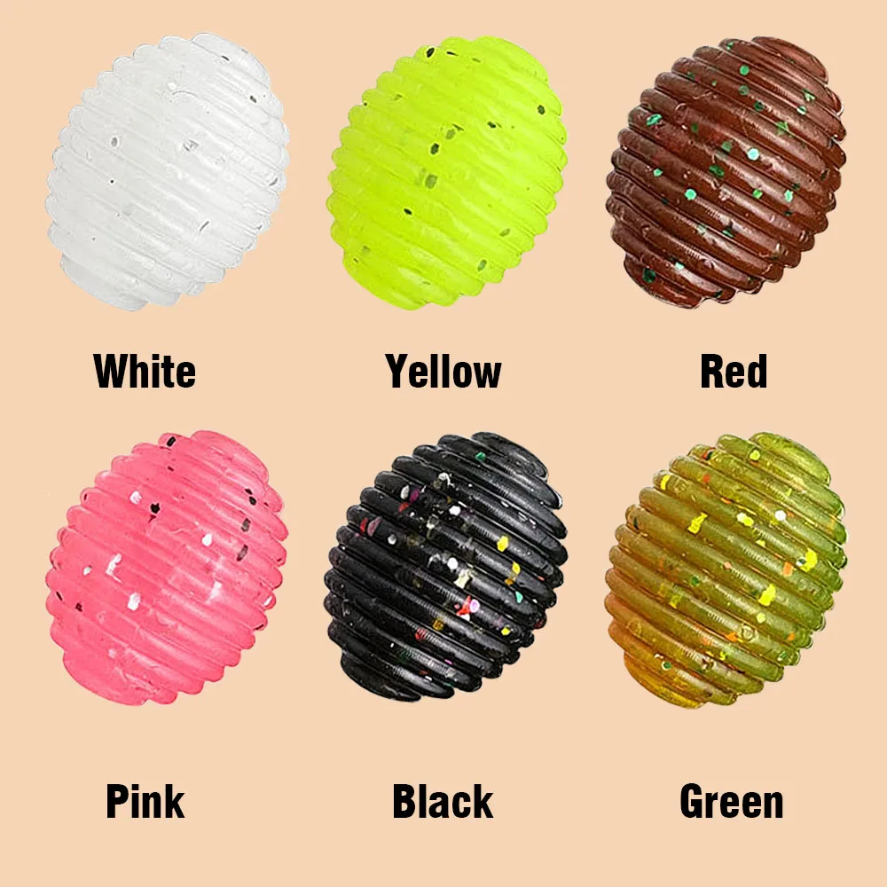 12 unids/caja Luya cebo suave PVC cebo falso Micro Material agua vesícula biliar pelota Rugby patata negro Pit pescado cebo salado y pescado - imagen 3