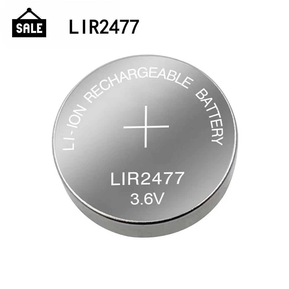 Batería recargable LIR2477 – Pila de botón de litio 3,6V