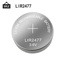 Batería recargable LIR2477 – Pila de botón de litio 3,6V