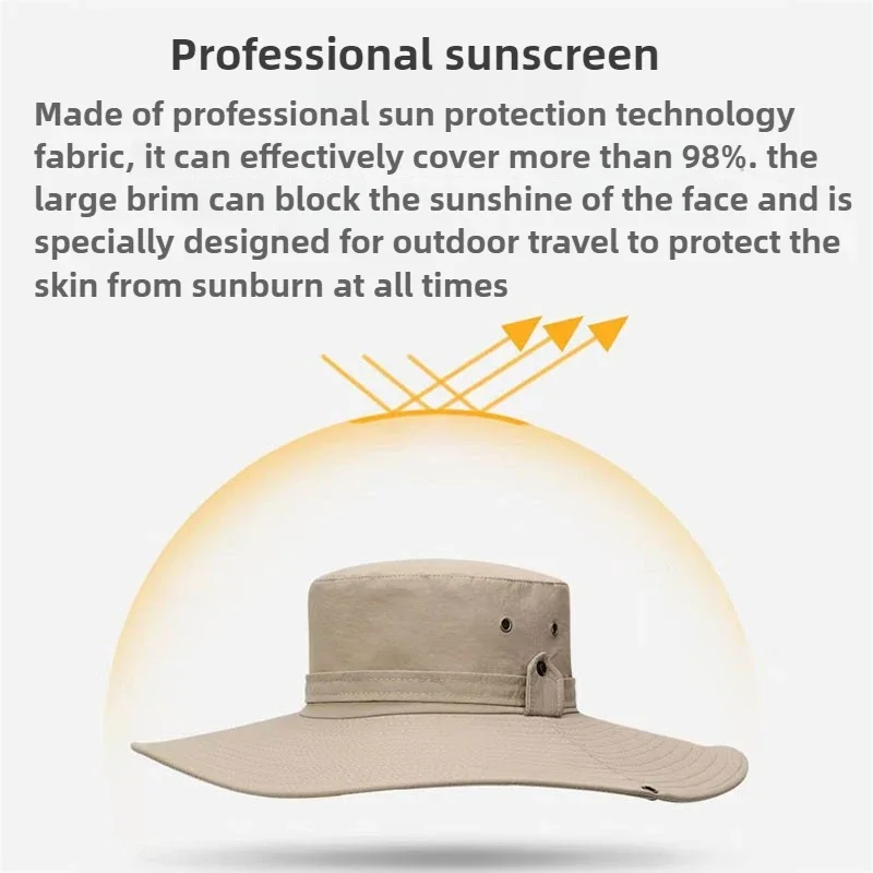 Gorros de pesca ajustables para senderismo, Camping, gorras informales para exteriores, protección solar, sombrilla transpirable, sombreros plegables para hombres y mujeres - imagen 5