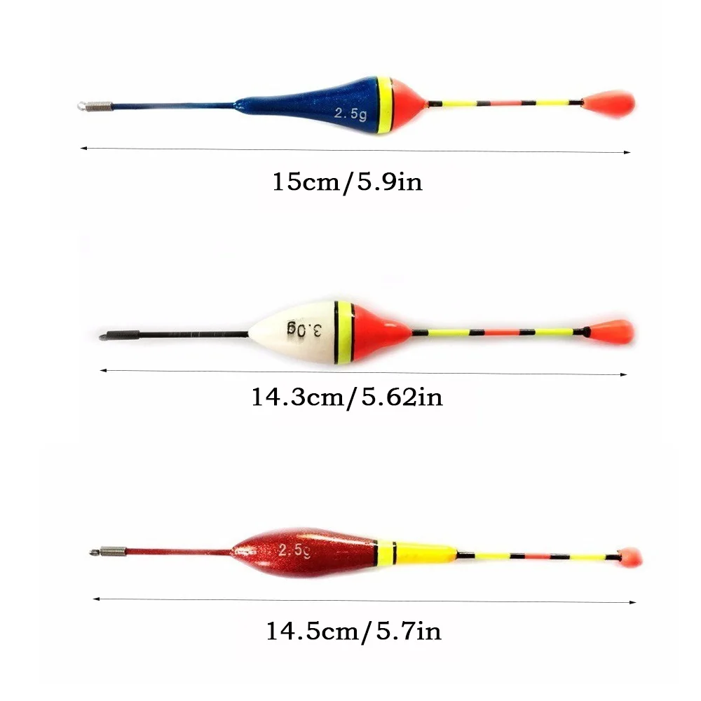 Juego de 10 Uds de flotadores de pesca, boya Bobber, flotadores de palo de luz para pesca, boya flotante de colores de tamaño mixto para accesorios de pesca - imagen 2