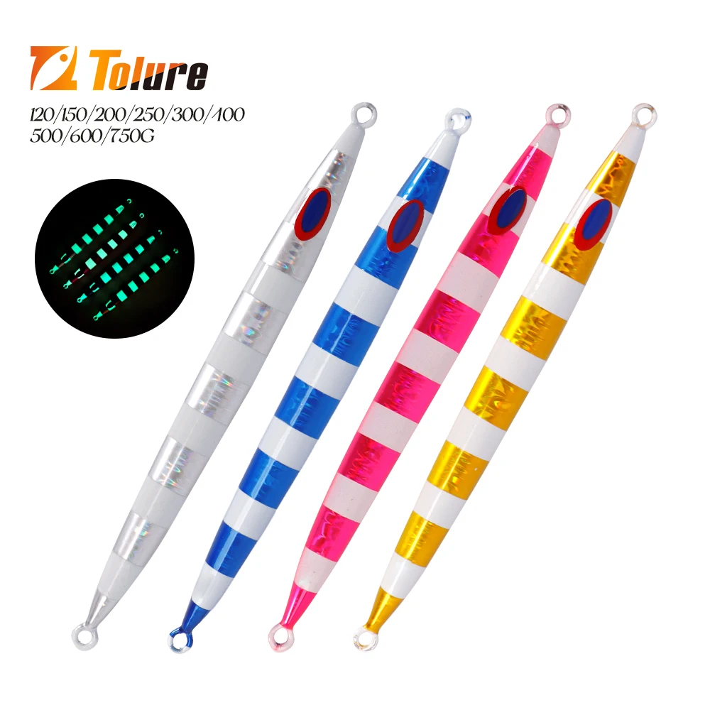 TOLU 120g 150g 200g 250g 300g-600g cebo de pesca Jigging de agua salada de hundimiento rápido Isca velocidad caída JIg cebos artificiales Jig señuelo