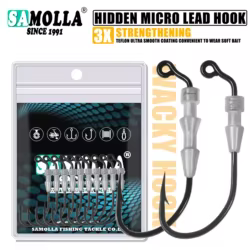 Ganchos de gusano ponderados para pesca, 5 uds., para señuelos de plástico blando, anzuelos de cabeza de plantilla, anzuelos de manivela de púas para agua salada de agua dulce