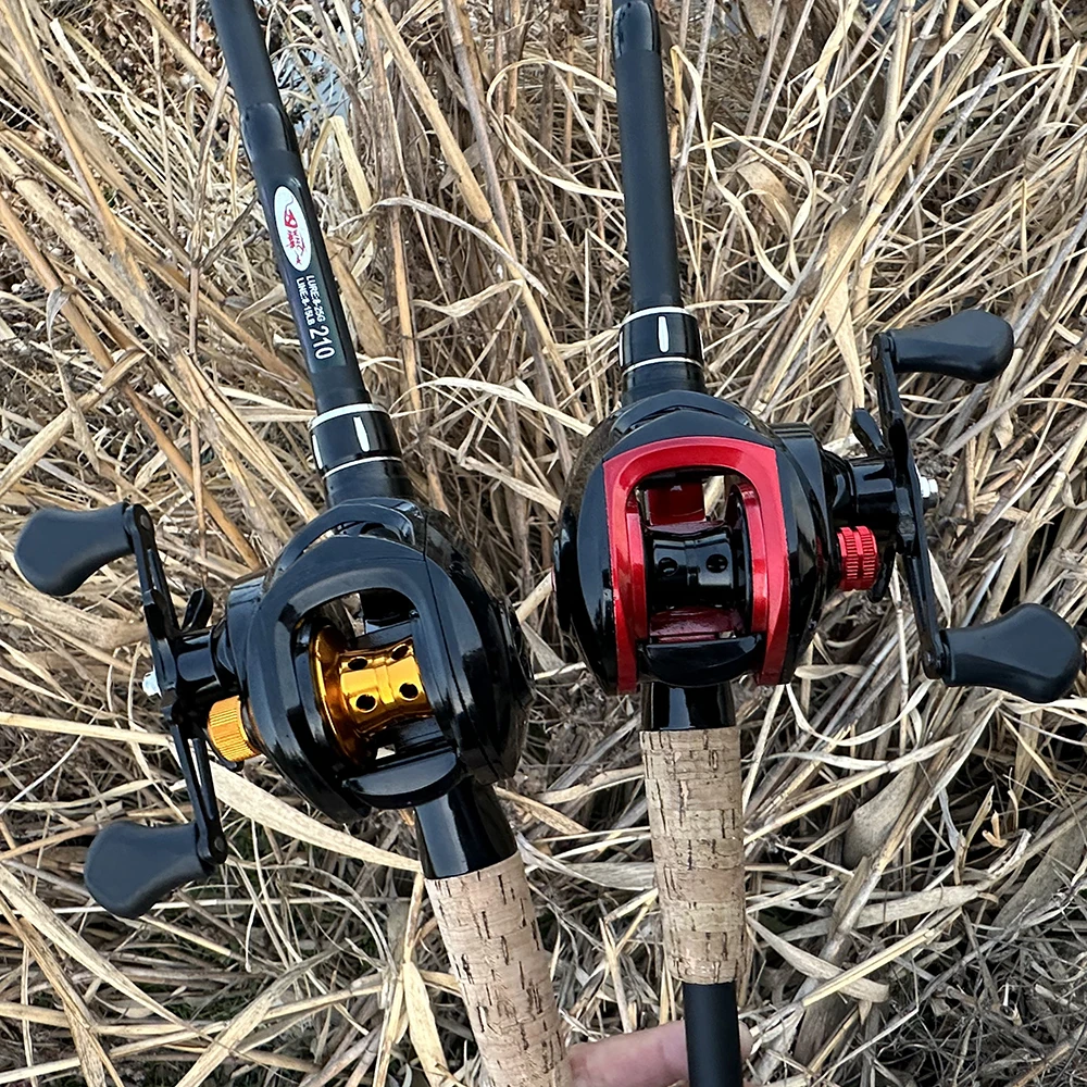 Carrete de Pesca con Ratio de engranaje 7,2: 1, arrastre máximo de 8kg, carrete de Baitcasting con carrete profundo de aluminio, mano izquierda/derecha para señuelo de Pesca de agua dulce - imagen 3