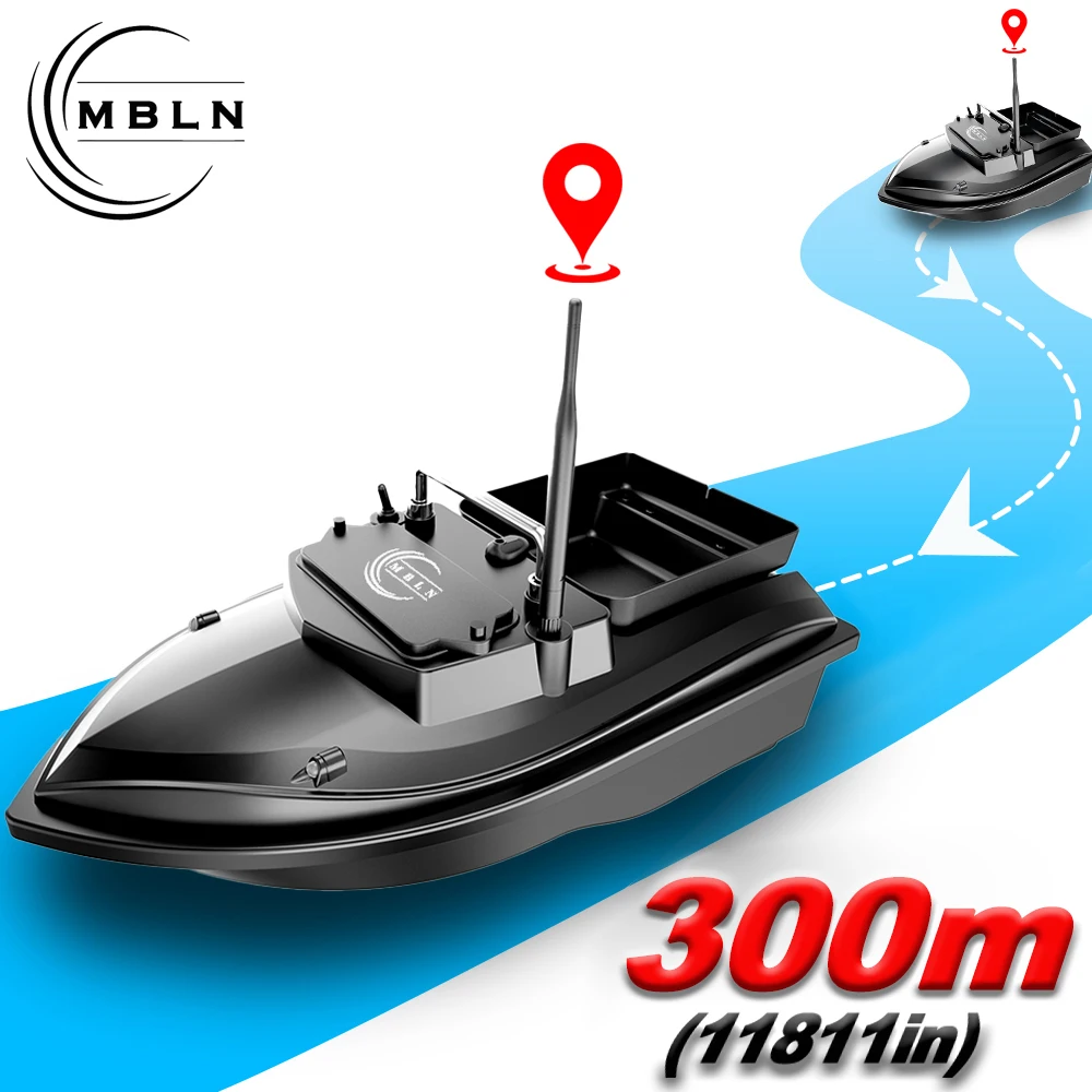 MBLN Barco de cebo para pesca de carpa, doble caballete, carga de 2 kg, alcance remoto de 300 m, velocidad de 1 m/s, herramienta de cebo de precisión para pescadores - imagen 4