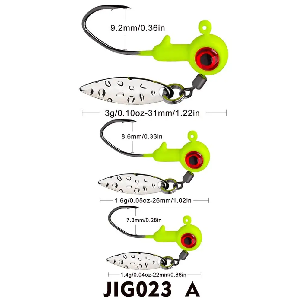 Anzuelos de pesca con lentejuelas, cebos duros artificiales, accesorios de pesca, 1,4g, 1,6g, 3g, lote de 5 unidades - imagen 5