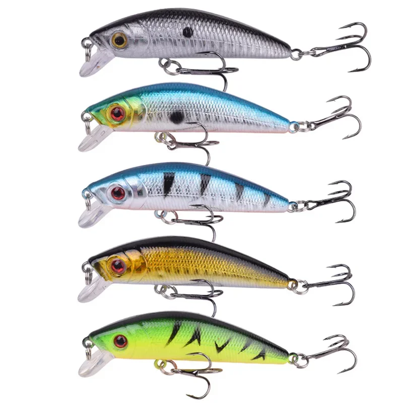 Señuelo de pesca Minnow, 7cm, 7,5g, hundimiento lento, Wobbler, cebo Artificial de plástico duro para lubina, Swimbait, aparejos de pesca Leurre, 1 ud. - imagen 5